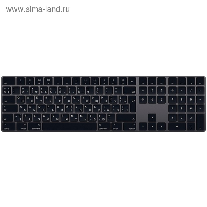 Клавиатура Apple Magic Keyboard with Numeric Keypad, беспроводная, тёмно серая - Фото 1
