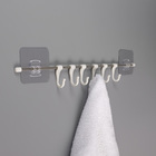 Держатель для полотенца на липучках, нержавеющая сталь, цвет хром - фото 9947864