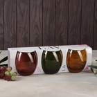 Набор стеклянных стаканов «Империя», 400 мл, 7,1×9,4 см, 3 шт, цвет МИКС - фото 4300733