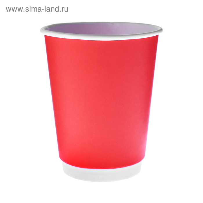Стакан "Красный", для горячих напитков двухслойный, 350 мл, диаметр 90 мм - Фото 1