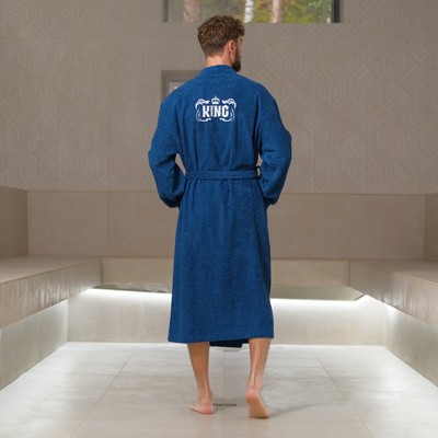 Халат махровый мужской «Этель» King, размер 52-54, синий