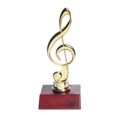 Кубок «Скрипичный ключ», наградная фигура, подставка пластик красная, 14,8 х 6,2 см