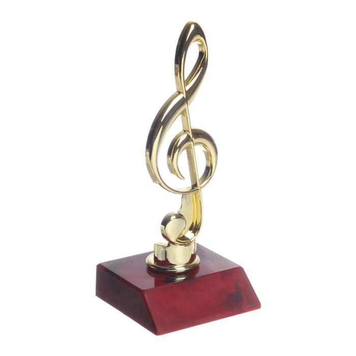 Кубок «Скрипичный ключ», наградная фигура, подставка пластик красная, 14,8 х 6,2 см - фото 1890912441