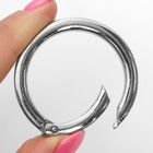 Кольцо-карабин плоский, d = 38/48 мм, толщина - 5 мм, 5 шт., цвет серебряный - Фото 3