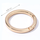 Кольцо-карабин плоский, d=38/48 мм, толщина - 5 мм, 5 шт., цвет золотой - Фото 2