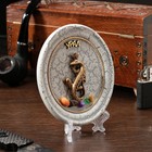 Тарелка сувенирная "Ящерка с короной", керамика, гипс, минералы, d=11 см - Фото 2