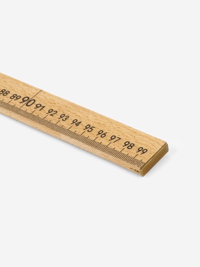 Метр деревянный, 100 см, см/дюймы
