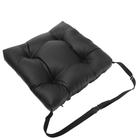 Подушка на сиденье из экокожи, с фиксирующим ремнем, черная - фото 8955942