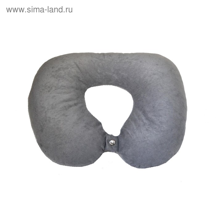 Подушка подкова из серого велюра