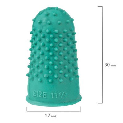 Напальчники резиновые с отверстиями STAFF, d=17 мм, зеленые, КОМПЛЕКТ 10 шт 227963
