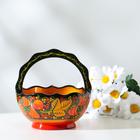 Конфетница с ручкой, 12-13×12-13 см, дерево, хохлома - Фото 5