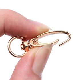 Карабин металлический, 36?12 мм / 9.5?1.4 мм, 5 шт., цвет золотой (комплект 2 шт)