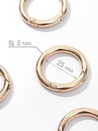 Кольцо-карабин, d=25/35 мм, толщина - 5 мм, 5 шт., цвет золотой - Фото 2