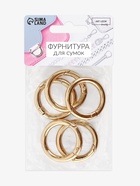 Кольцо-карабин, d=25/35 мм, толщина - 5 мм, 5 шт., цвет золотой - Фото 7