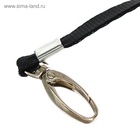 Лента для бейджа, ширина - 9 мм, длина - 80 см, с широким металлическим карабином, черная (комплект 100 шт) - фото 63551399