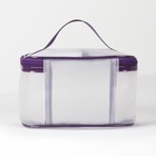 Косметичка ПВХ, отдел на молнии, с ручкой, матовая, цвет фиолетовый - фото 24420747