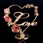 Сувенир с кристаллами "Love с цветами" 12,2х11,5 см - Фото 1