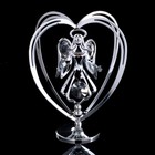 Сувенир с кристаллами "Ангел-хранитель" хром 10,2х7,8 см - Фото 1