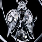 Сувенир с кристаллами "Ангел-хранитель" хром 10,2х7,8 см - Фото 4