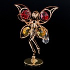 Сувенир с кристаллами "Цветочная фея" золото 10х6,5 см - Фото 1