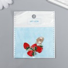 Декор для творчества металл, эмаль "Клубничка" 1,8х1 см (комплект 6 шт) - фото 21039616