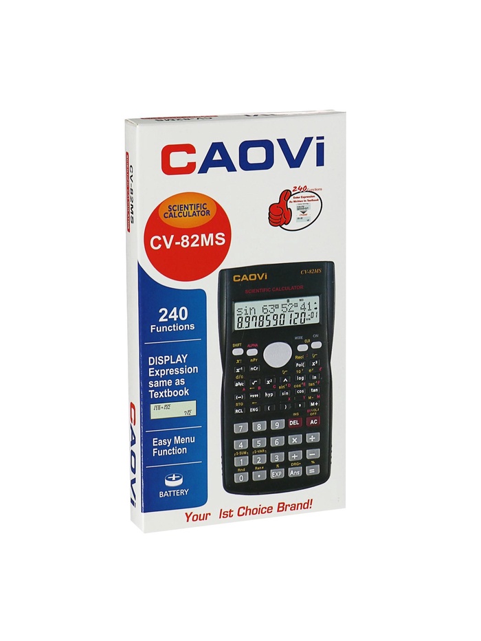 

Калькулятор инженерный 10-разрядный Caovi CV-82MS двухстрочный