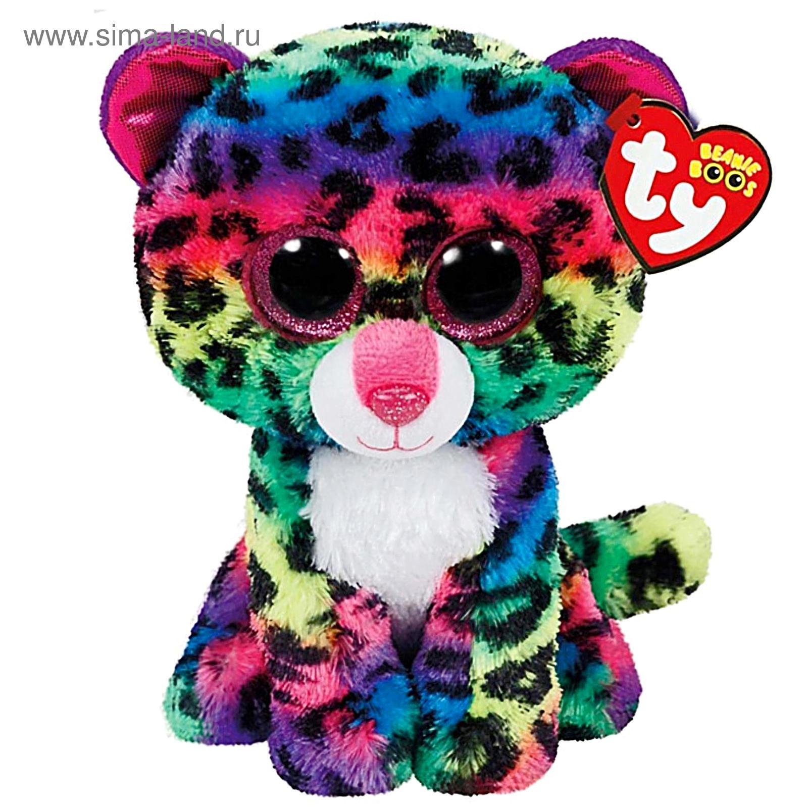 Мягкие игрушки цветные. Мягкая игрушка ty Beanie Boos леопард Dotty 15 см. Игрушка Beanie Boo's леопард Dotty. Beanie Boos леопард. Игрушки бини Боос.