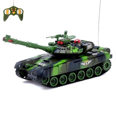 Танк радиоуправляемый «Защитник», с аккумулятором, световые и звуковые эффекты, цвет зелёный