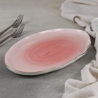 Блюдо фарфоровое Доляна «Млечный путь», 29,5×17,5 см, цвет розовый - Фото 2