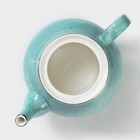Чайник фарфоровый заварочный Доляна «Млечный путь», 900 мл, цвет бирюзовый - Фото 4