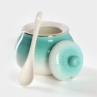 Сахарница Доляна «Млечный путь», 330 мл, с ложкой, фарфор, бирюзовая - Фото 2