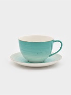 Чайная пара Доляна «Млечный путь», 2 предмета: чашка 220 мл, блюдце d=13.5 см, фарфор, бирюзовая - Фото 1