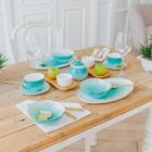 Чайная пара Доляна «Млечный путь», 2 предмета: чашка 220 мл, блюдце d=13.5 см, фарфор, бирюзовая - Фото 8