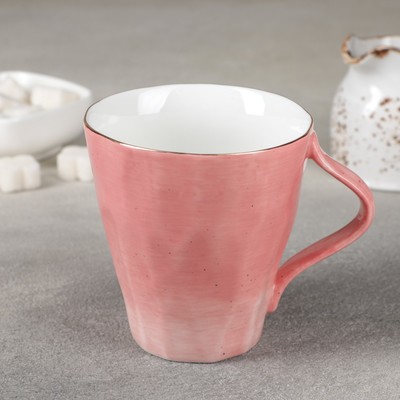 Кружка фарфоровая Доляна «Млечный путь», 300 мл, цвет розовый