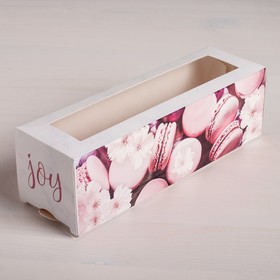 Коробка для макарун, кондитерская упаковка «Sweet time», 18 х 5.5 х 5.5 см
