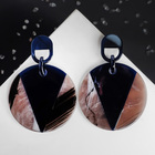 Серьги пластик «Альфа-Омега», треугольник в диске, цветные  (артикул 4689973)  большой выбор товаров оптом и в розницу по низким ценам с доставкой