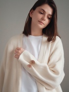 Зажим для кардигана «Цветы», коричневый в чернёном золоте - Фото 2