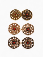 Зажим для кардигана «Цветы», коричневый в чернёном золоте - Фото 8