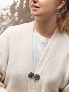 Зажим для кардигана «Цветы», чёрно-серый в чернёном серебре - Фото 3