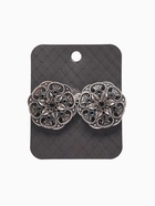 Зажим для кардигана «Цветы», чёрно-серый в чернёном серебре - Фото 10