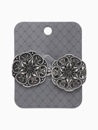 Зажим для кардигана «Цветы», чёрно-серый в чернёном серебре - Фото 11