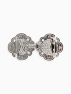 Зажим для кардигана «Ажур», цвет белый в серебре - Фото 2