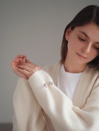 Зажим для кардигана «Ажур», цвет белый в серебре - Фото 6