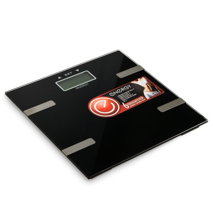 Весы напольные ENERGY EN-407, диагностические, до 180 кг, 2хААА, стекло, чёрные - Фото 1