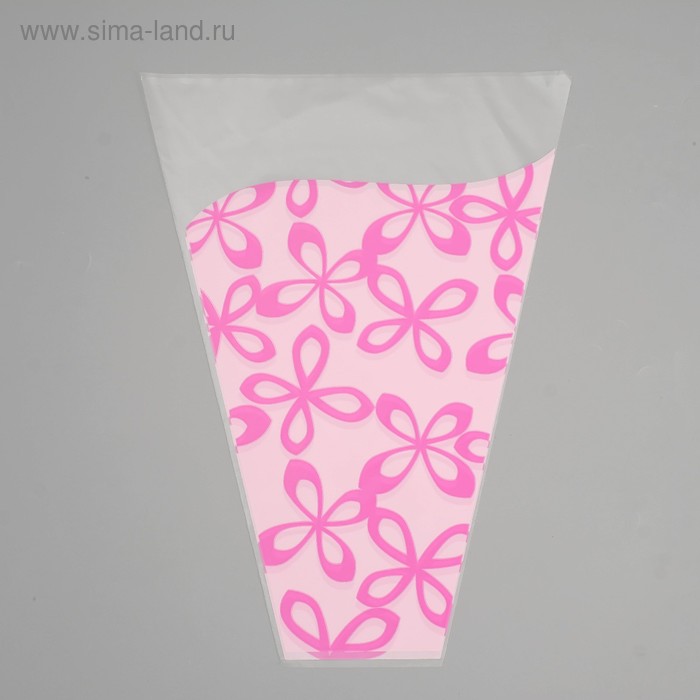 Пакет для цветов конус "Милана", светло розовый - розовый, 30 х 40 см - Фото 1