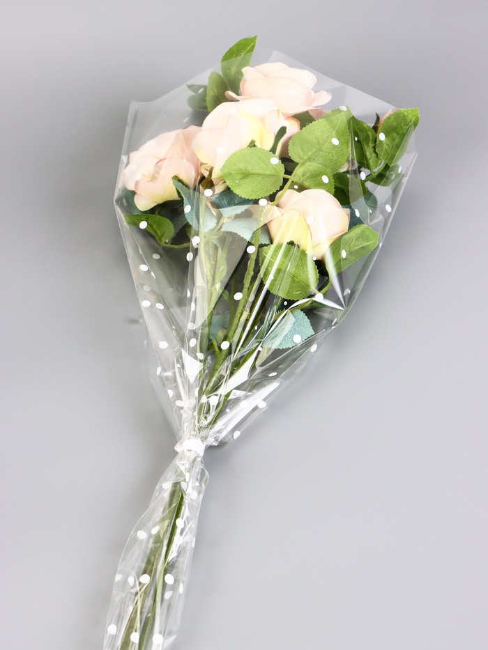 Пакет для цветов конус мини «Алиса», горох, 30×60 см - Фото 1