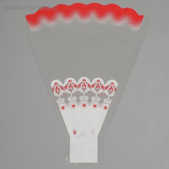Пакет цветочный рюмка "Мелодия", красный, 30 х 40 см, МИКС - Фото 1