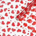 Пленка для цветов "Сердца - Любовь это...", красная, 0,7 х 7,6 м, 40 мкм, 200 г - фото 298310132