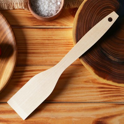 Лопатка кухонная «Берёза ЛЮКС», дерево, 24.5×4.5×0.4 см