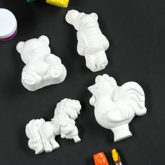 Набор для раскраски «Сказочные звери» белый, 4 шт., 20×3×20 см